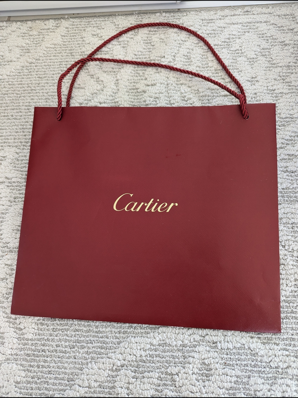 Cartier Red Luxury Tote Shopping Bag